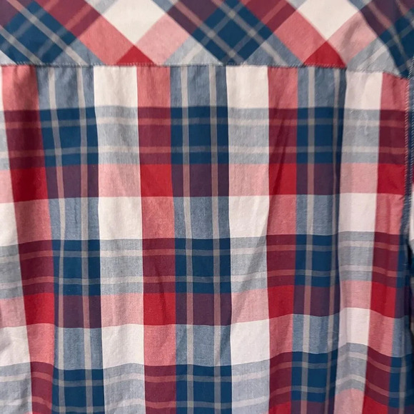Browning Mens Red Blue Western Plaid Button Down Long Sleeve Shirt Large Pockets - Picture 8 of 9